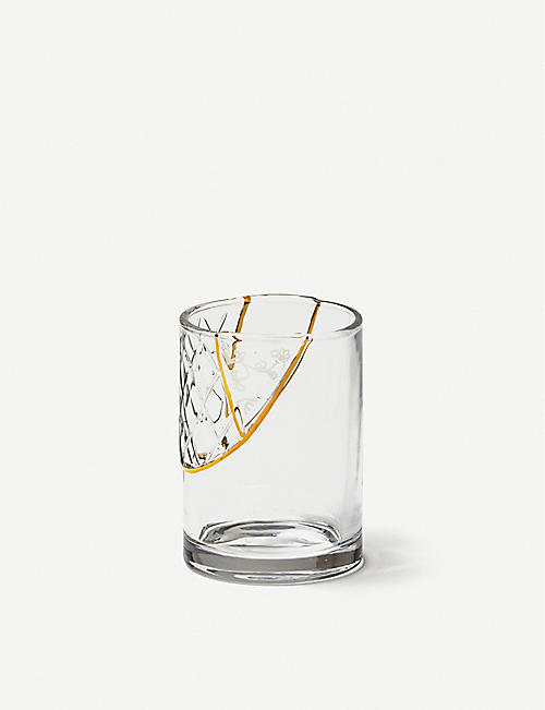 SELETTI: Kintsugi glass and gold tumbler