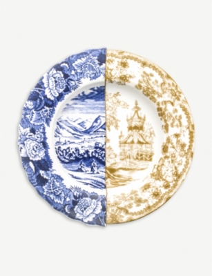 SELETTI: Hybrid Sofronia printed porcelain soup plate 25.4cm