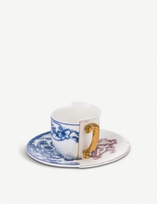 SELETTI: Eufemia Hybrid porcelain coffee cup and saucer