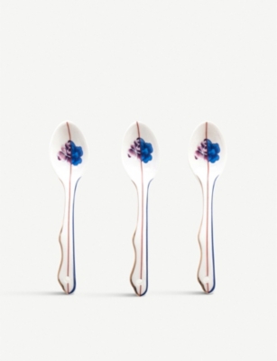 SELETTI: Hybrid Armilla bone china porcelain spoons set of three