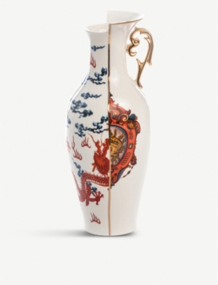 SELETTI: Hybrid Adelma bone china porcelain vase 32.5cm