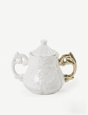 SELETTI - I-Wares Gold bone china porcelain sugar bowl 23cm