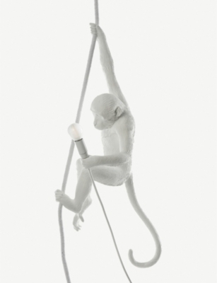 SELETTI: Swinging monkey resin lamp 27cm