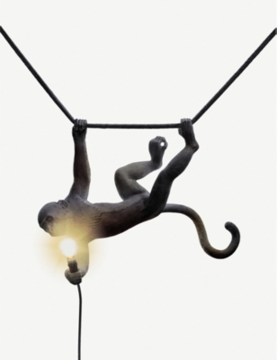 SELETTI: Monkey Swing resin ceiling lamp 44cm
