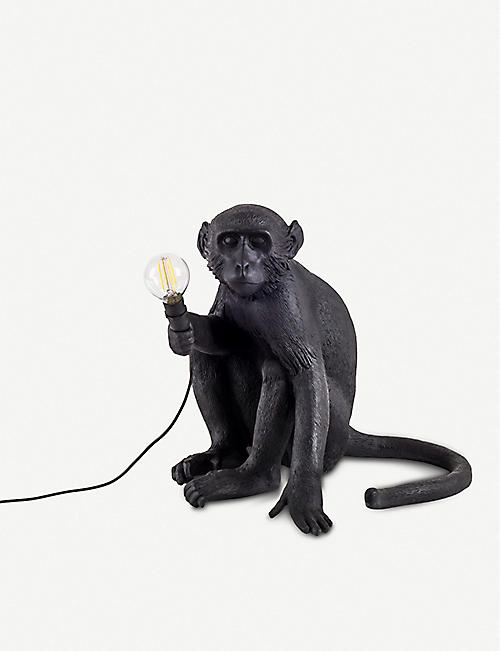 SELETTI: Sitting monkey resin outdoor lamp 42cm
