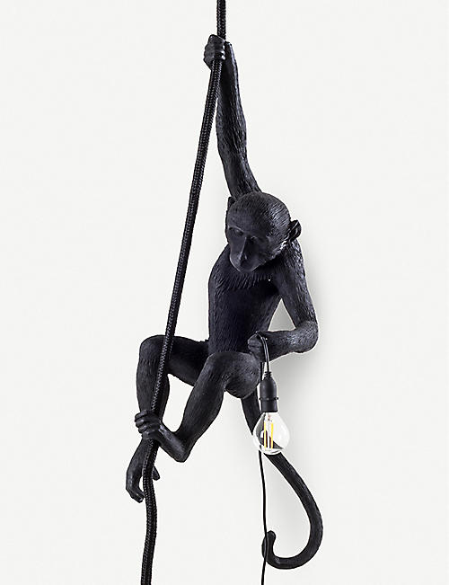 SELETTI: Hanging monkey resin outdoor lamp 80cm