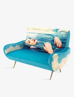 Seletti X Toiletpaper Sea Girl Two-seat Wood And Fabric Sofa