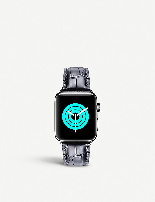 MINTAPPLE：Apple Watch 鳄鱼压花皮革表带和不锈钢表壳