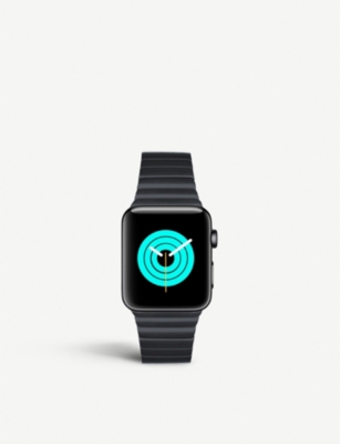 MINTAPPLE: Apple Watch Space Black coated stainless steel link strap 38mm/40mm