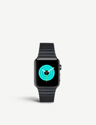 MINTAPPLE: Apple Watch Space Black coated stainless steel link strap 42mm/44mm/45mm/49mm