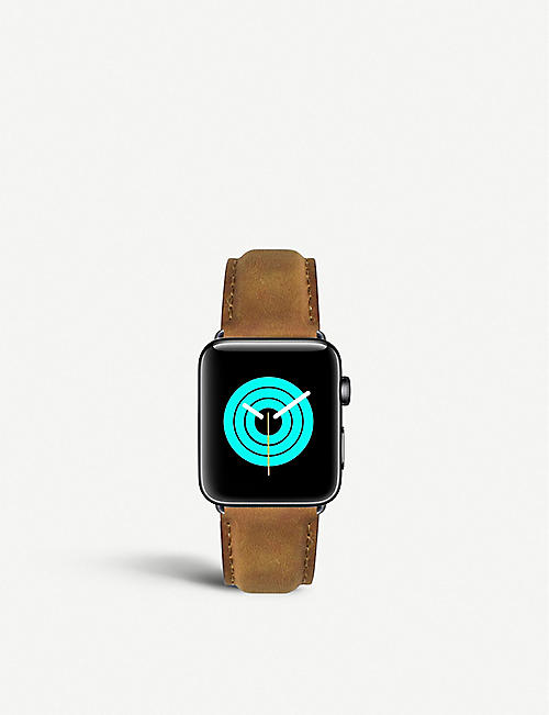 MINTAPPLE: Apple Watch matte coated stainless steel and suede strap 38mm/40mm/41mm