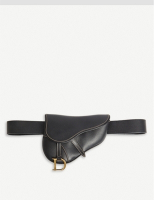 Dior grained leather saddle bag 