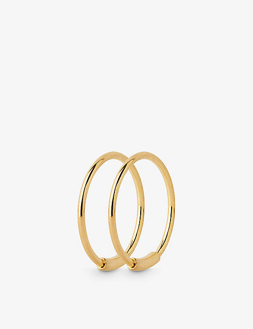MARIA BLACK: Basic 12 18ct yellow-gold plated sterling-silver hoop earrings