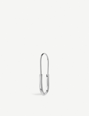 Shop Maria Black Chance Mini White Rhodium-plated Sterling Silver Single Earring In Silver Hp