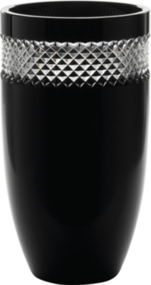 JOHN ROCHA WATERFORD Black Cut crystal vase