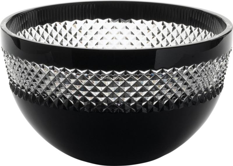JOHN ROCHA @ WATERFORD   Black Cut crystal bowl 20cm
