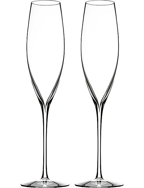 WATERFORD: Elegance Classic crystal-glass champagne flutes set of two