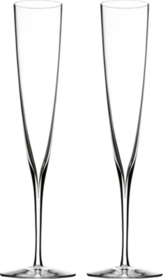 WATERFORD: Elegance Trumpet crystal-glass champagne flutes set of two