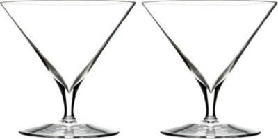Elegance Martini stemmed crystal cocktail glasses set of two