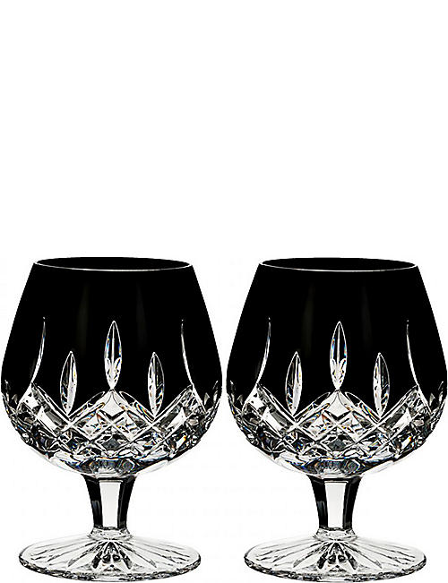 WATERFORD: Lismore Black brandy glasses (set of 2)