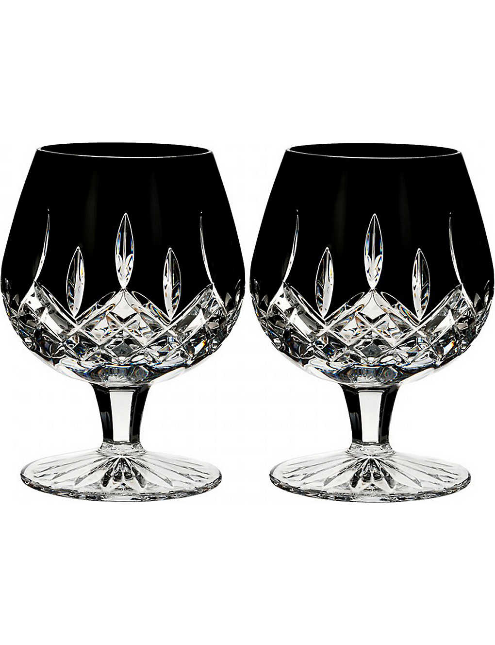 WATERFORD Lismore Black brandy glasses (set of 2)