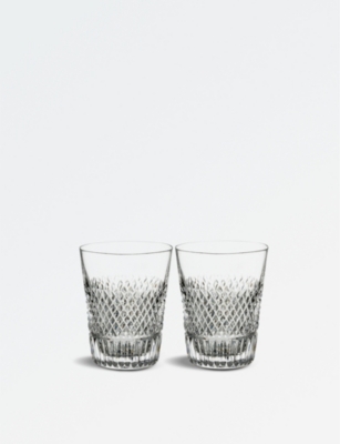 WATERFORD Diamond Line crystal shot glasses set of two