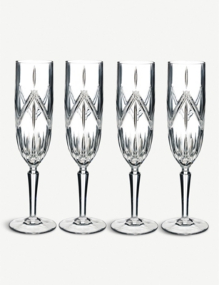 set of 4 champagne flutes Marquis Lacey Range by Waterford 