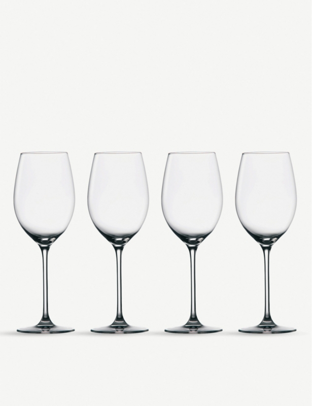 Marquis Moments crystal glass white wine glasses set of four