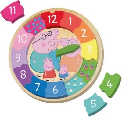 peppa pig wooden clock