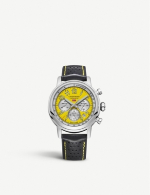 CHOPARD 168589 3011 Mille Miglia stainless steel and leather watch Selfridges