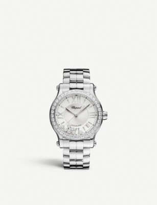 Chopard Happy Sport Medium Stainless Steel And Diamond Watch