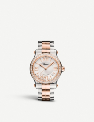 Chopard 278559-6004 Happy Sport 18ct Rose-gold And Stainless Steel Watch