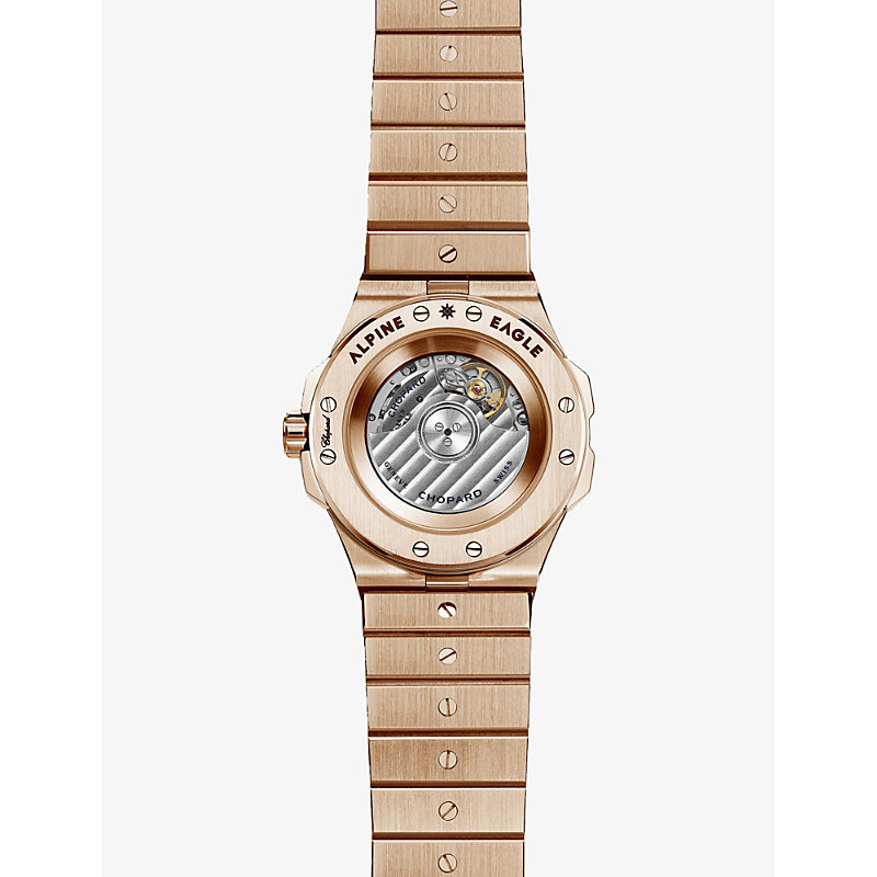 Shop Chopard Womens White Alpine Eagle 18ct Rose-gold And Diamond Small Watch