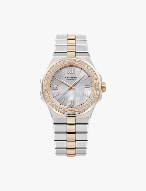 Alpine Eagle 18ct rose-gold, diamond and steel small watch