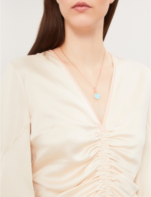 CHOPARD: Happy Hearts 18ct rose-gold, diamond and turquoise necklace