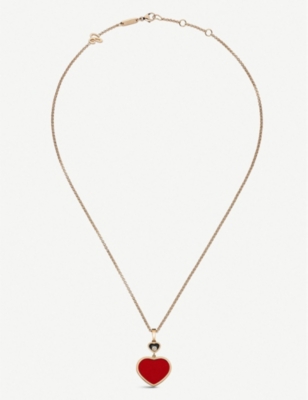 CHOPARD: Happy Hearts 18ct rose-gold and diamond pendant