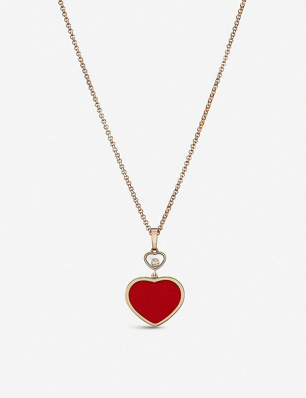 Chopard Happy Hearts 18ct Rose-gold And Diamond Pendant