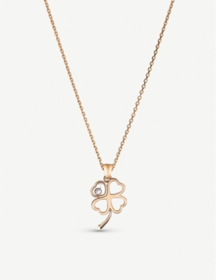 CHOPARD: Happy Diamonds Icons 18ct rose-gold and 0.05ct round-cut diamond pendant necklace