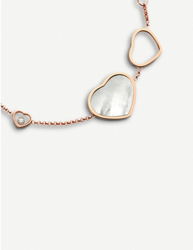Happy Hearts 18ct rose-gold, diamond and mother-of-pearl bracelet
