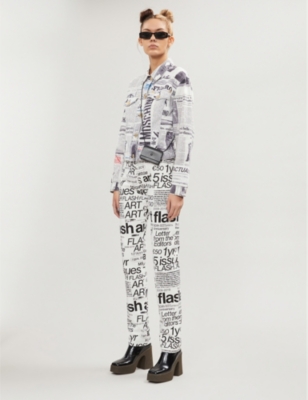 moschino newspaper jeans