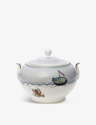 Wedgwood Sailors Farewell Fine Bone China And 22ct Gold Sugar Bowl 430ml