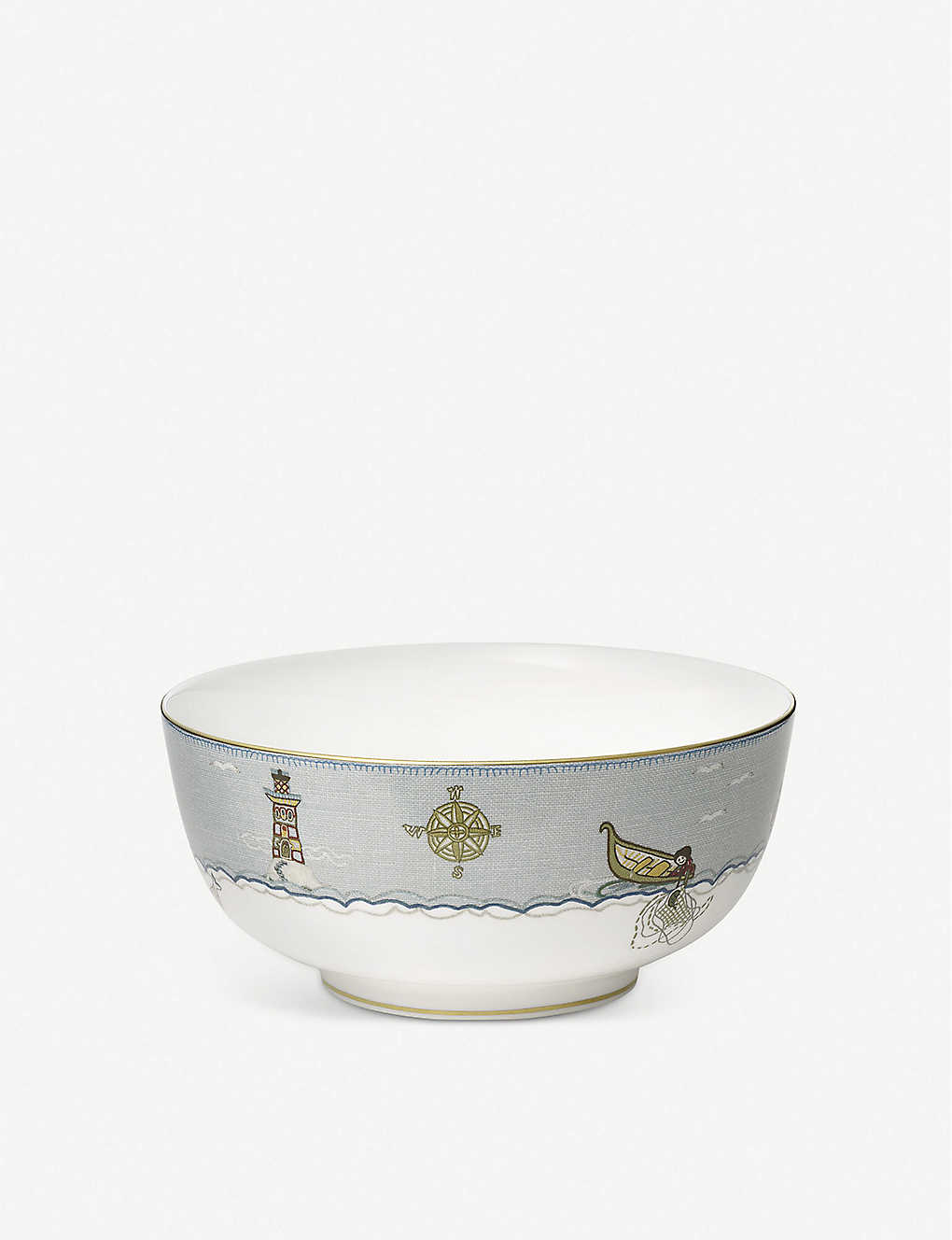 Wedgwood Sailor's Farewell Fine Bone China Salad Bowl 20cm In Gray
