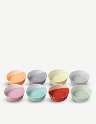 ROYAL DOULTON: 1815 Bright Colours porcelain tapas dishes set of 8