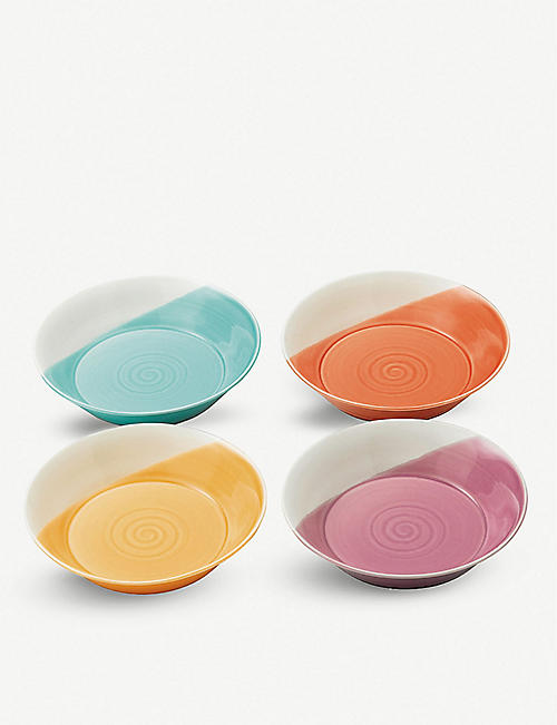 ROYAL DOULTON: 1815 Bright Colours porcelain pasta bowls set of four 22cm