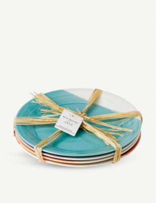 ROYAL DOULTON: 1815 Bright Colours porcelain dinner plates set of four 28cm