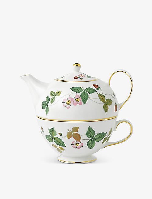 WEDGWOOD: Wild Strawberry fine bone china tea for one