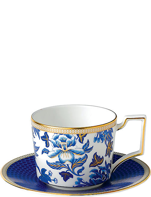 WEDGWOOD: Hibiscus teacup and saucer