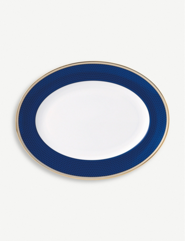 Hibiscus oval fine bone china platter 35cm