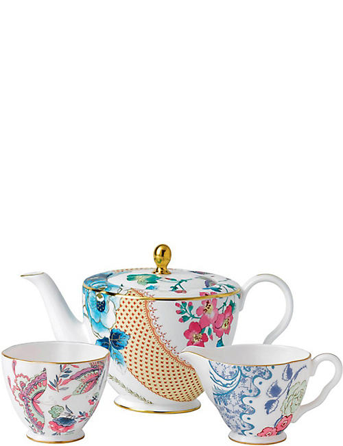 WEDGWOOD: Butterfly Bloom 3-piece tea set