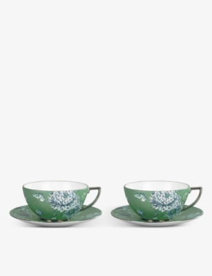 Jasper Conran Wedgwood Chinoiserie Fine Bone China Teacup And Saucer Set Of Two